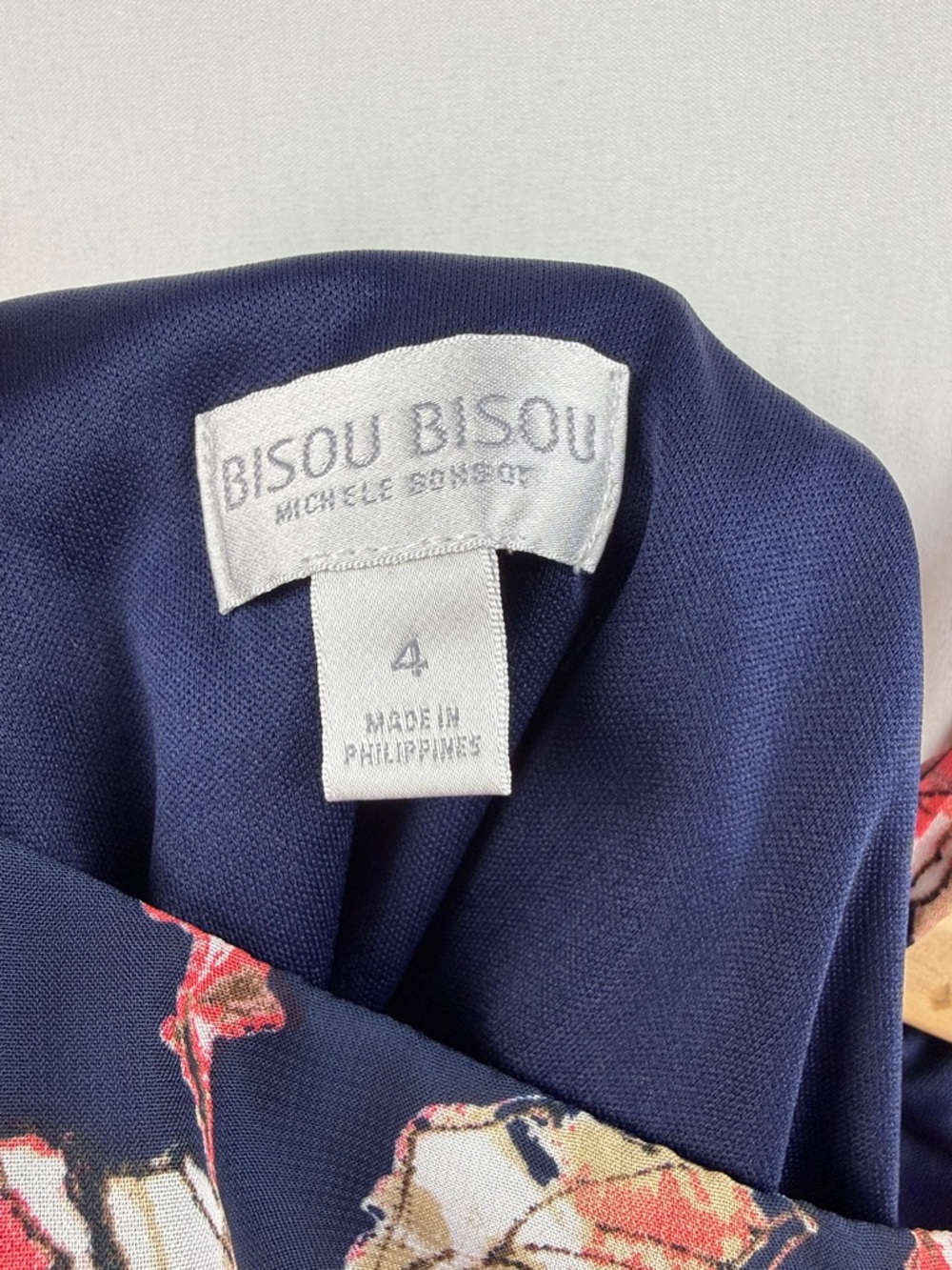 Bisou Bisou Navy Floral Maxi Dress Size 4 Lined Elegant - Picture 10 of 11